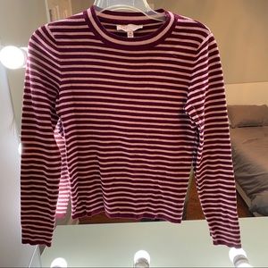 Philosophy maroon stripe sweater top